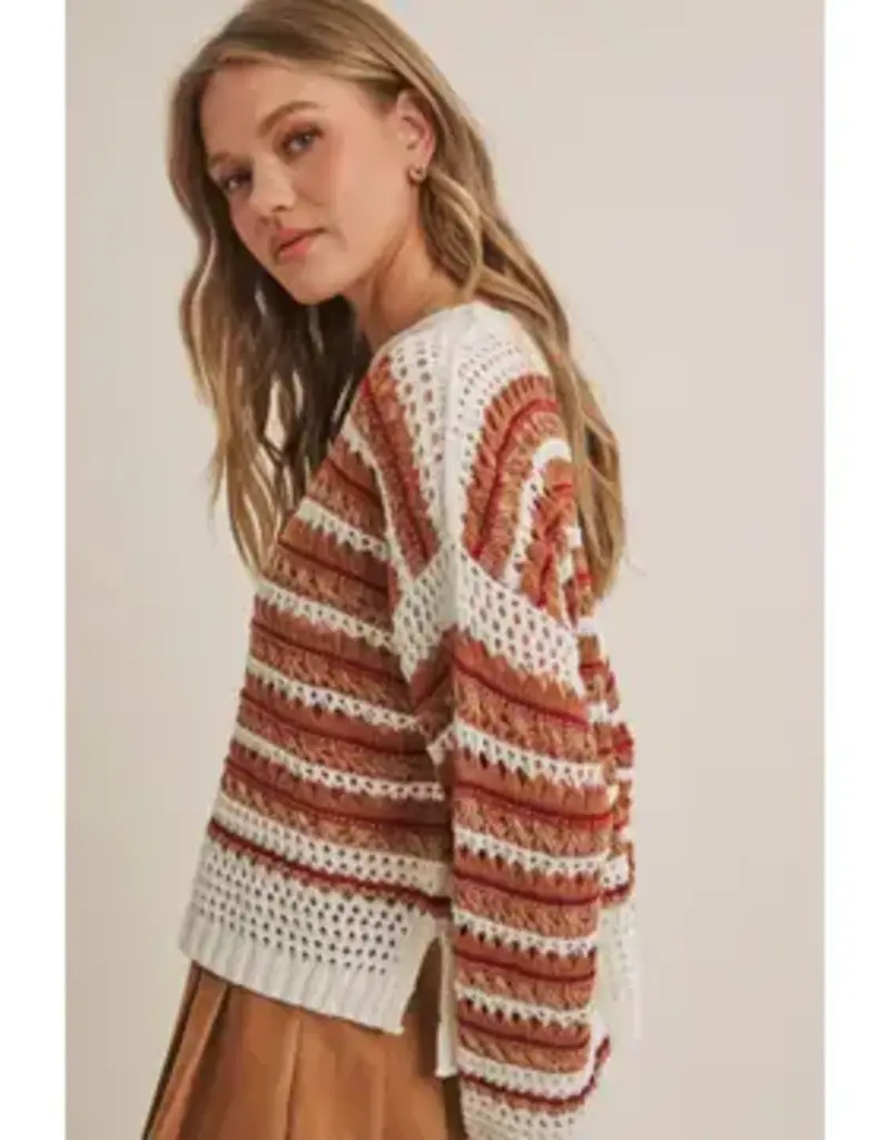 Olivia Relaxed Fit Airy Open-Knit Crochet Sweater