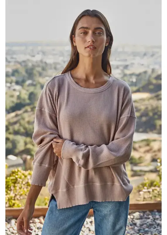 Darla Drop ShoulderTop with Side Slits