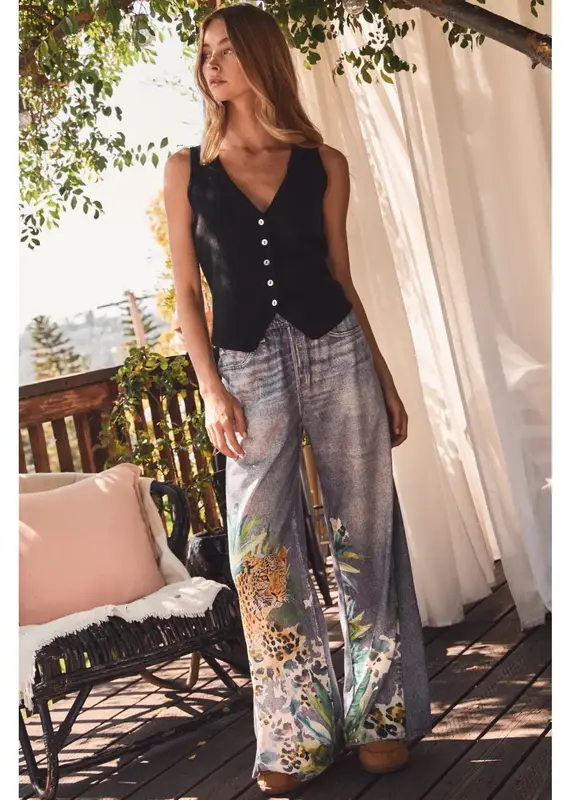 Susan Sublimation Printed Wide Leg Pants