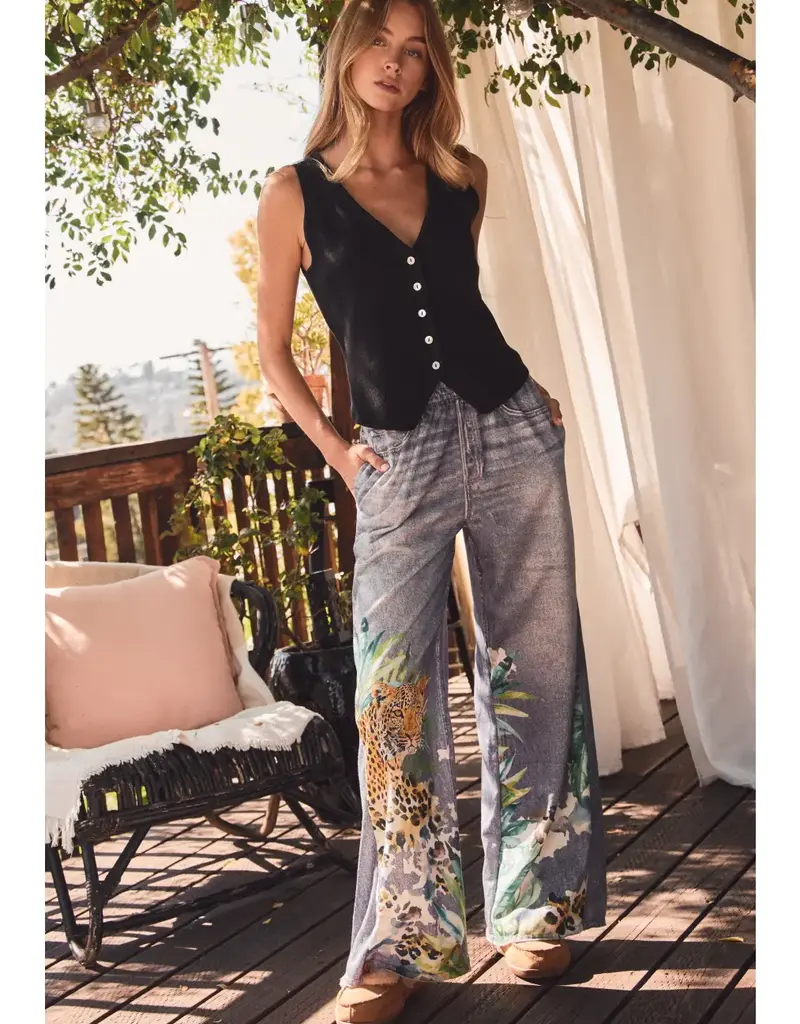 Susan Sublimation Printed Wide Leg Pants