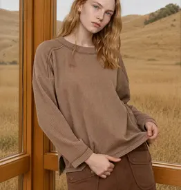 Leslie Ribbed Long Sleeve Knit Top