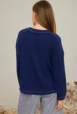 Leslie Ribbed Long Sleeve Knit Top