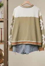 Daisy Applique Colorblock Top