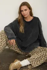 Wendy Washed Raw Edge Drop Sleeve Sweater