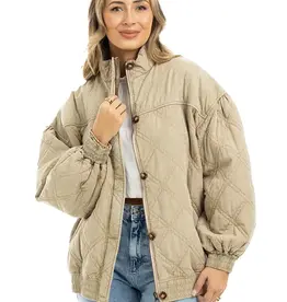 Garment Washed Trendy Luxe Oversized Jacket