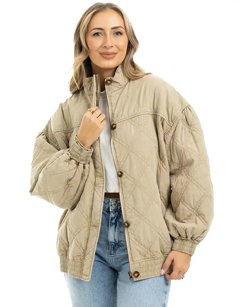 Garment Washed Trendy Luxe Oversized Jacket