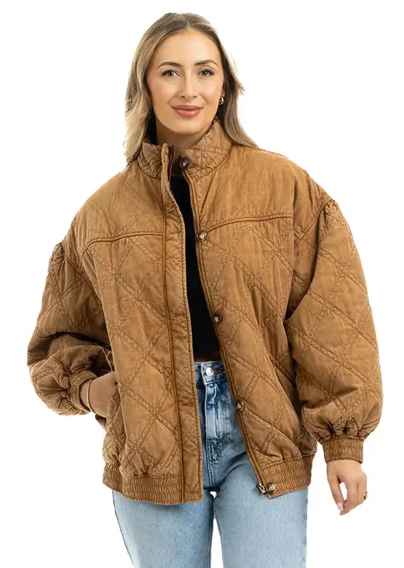 Garment Washed Trendy Luxe Oversized Jacket