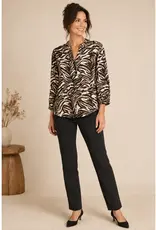 Linda Animal Henley 3/4 Dolman Sleeve Top
