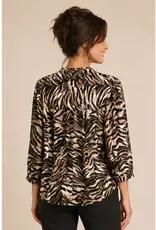 Linda Animal Henley 3/4 Dolman Sleeve Top