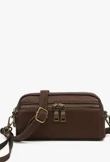 Sunny Dual Compartment Crossbody w/ Wristlet  - Rich Brown