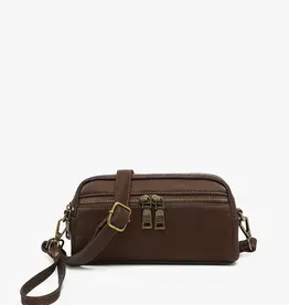 Sunny Dual Compartment Crossbody w/ Wristlet  - Rich Brown