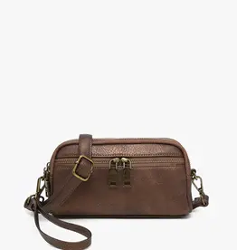 Sunny Dual Compartment Crossbody w/ Wristlet  - Cocoa Pearl