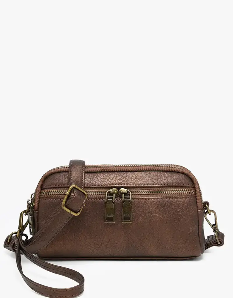 Sunny Dual Compartment Crossbody w/ Wristlet  - Cocoa Pearl