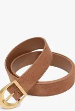 Faux Suede Belt w/ Antique Buckle - Available in Brown & Tan