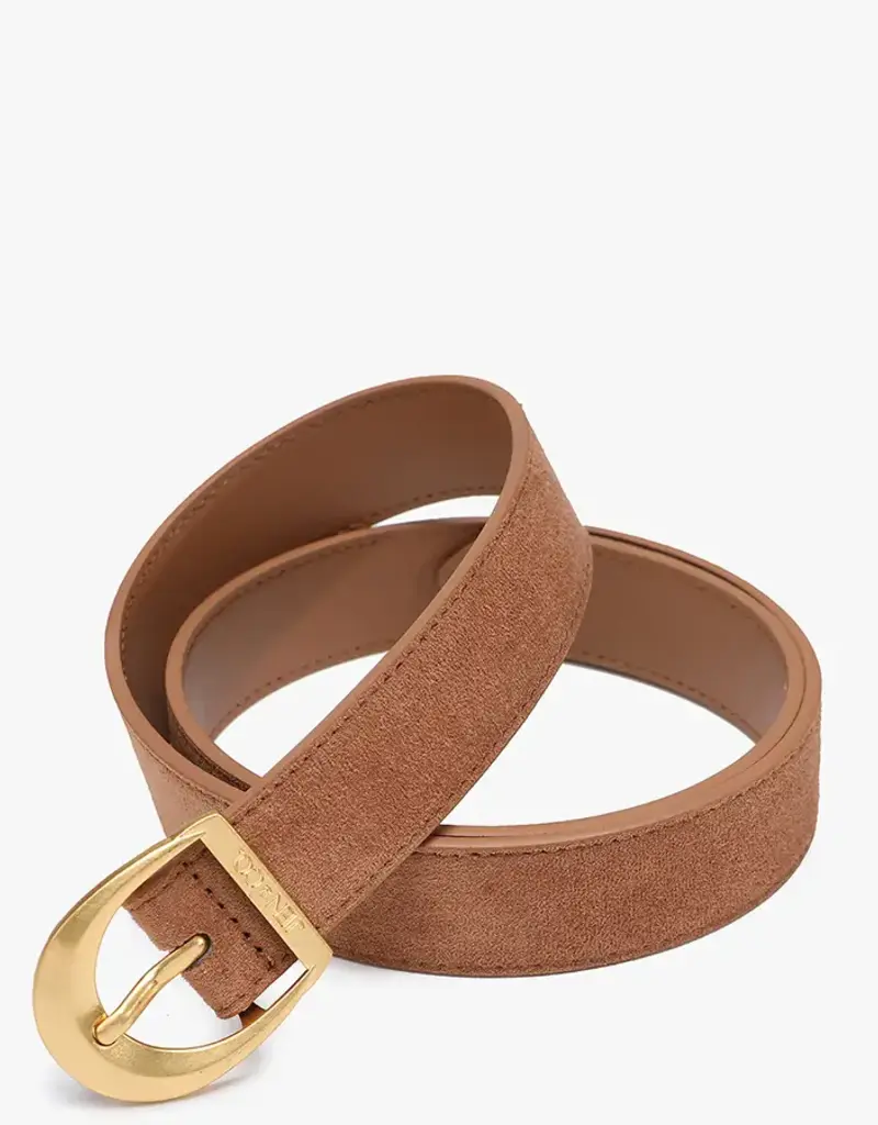 Faux Suede Belt w/ Antique Buckle - Available in Brown & Tan