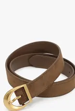 Faux Suede Belt w/ Antique Buckle - Available in Brown & Tan