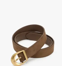 Faux Suede Belt w/ Antique Buckle