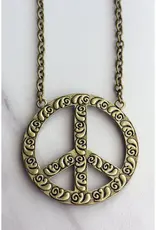 Blaze Peace Necklace - Rhinestone Bronze