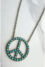 Blaze Peace Necklace- Bronze Turquoise