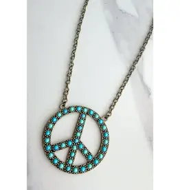 Blaze Peace Necklace- Bronze Turquoise