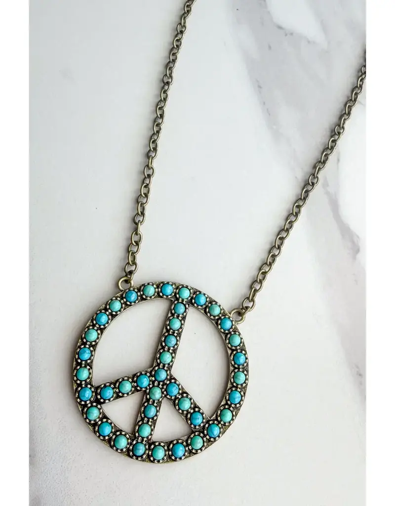 Blaze Peace Necklace- Bronze Turquoise