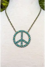 Blaze Peace Necklace- Bronze Turquoise