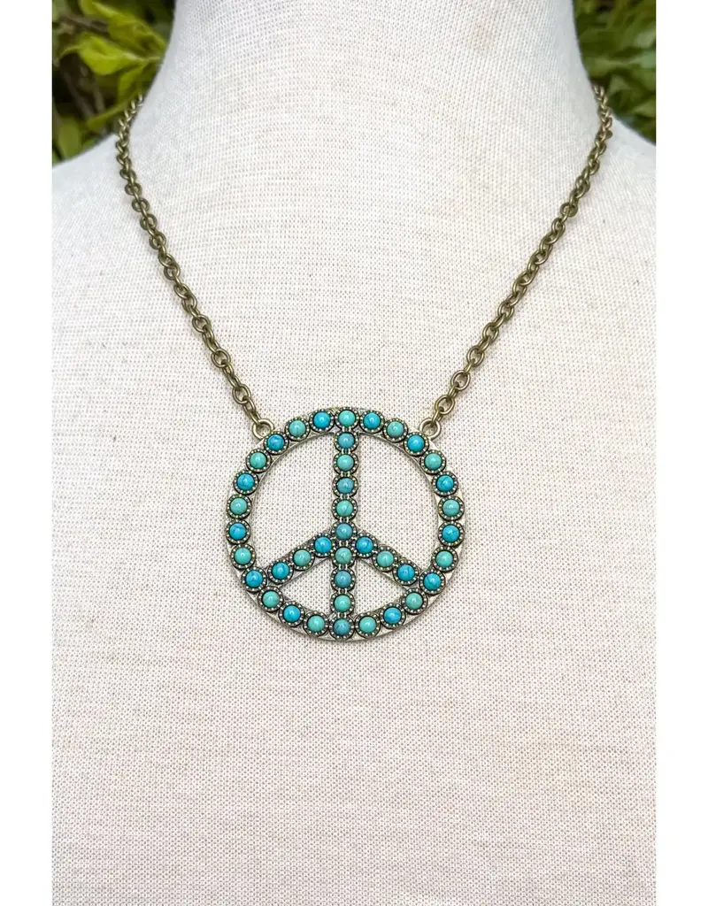 Blaze Peace Necklace- Bronze Turquoise