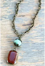 Sicily Short Necklace - Red Agate