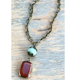 Sicily Short Necklace - Red Agate