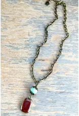 Sicily Short Necklace - Red Agate
