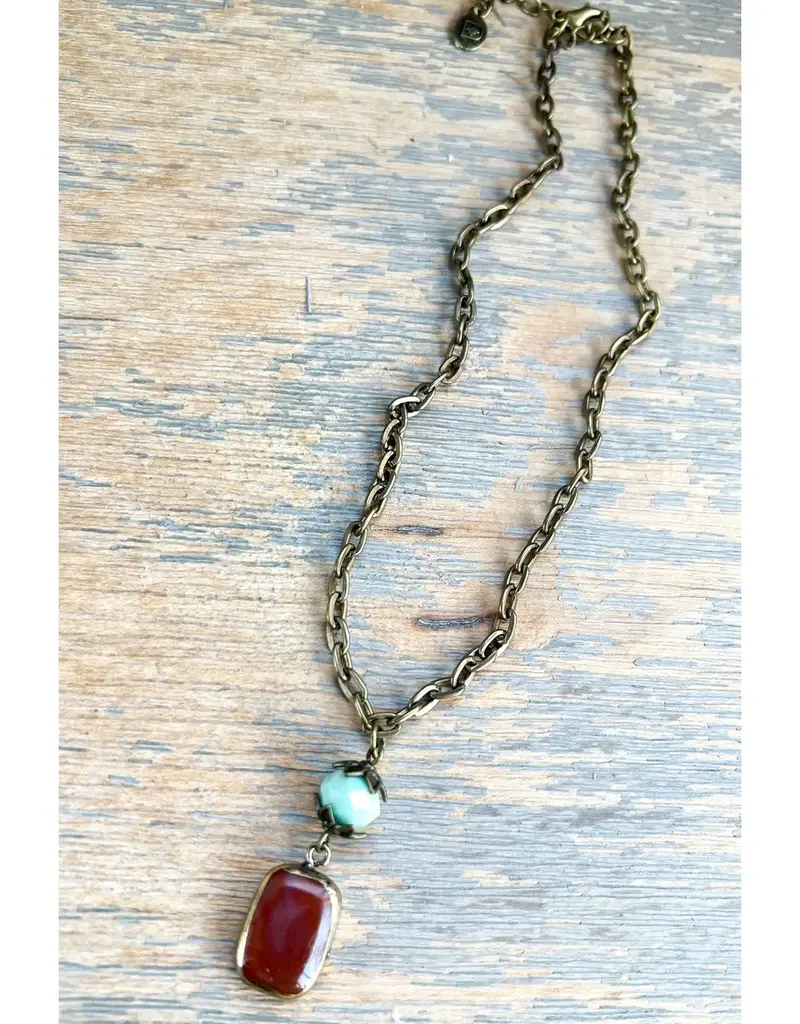 Sicily Short Necklace - Red Agate