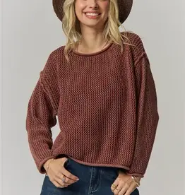 Rylie Rolled Hem Textured Knit Top