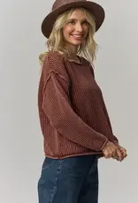 Rylie Rolled Hem Textured Knit Top