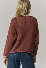 Rylie Rolled Hem Textured Knit Top