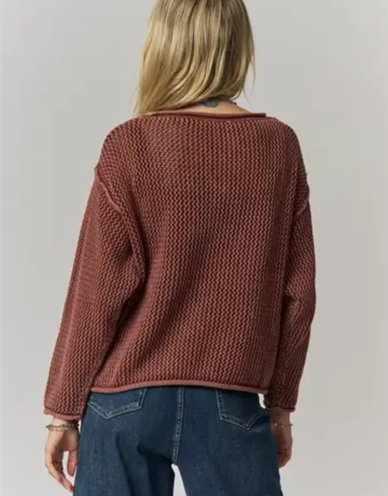 Rylie Rolled Hem Textured Knit Top