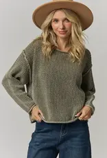 Rylie Rolled Hem Textured Knit Top