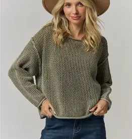 Rylie Rolled Hem Textured Knit Top