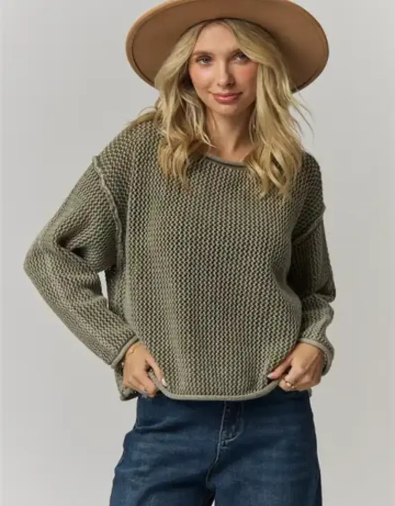 Rylie Rolled Hem Textured Knit Top