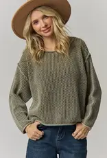 Rylie Rolled Hem Textured Knit Top