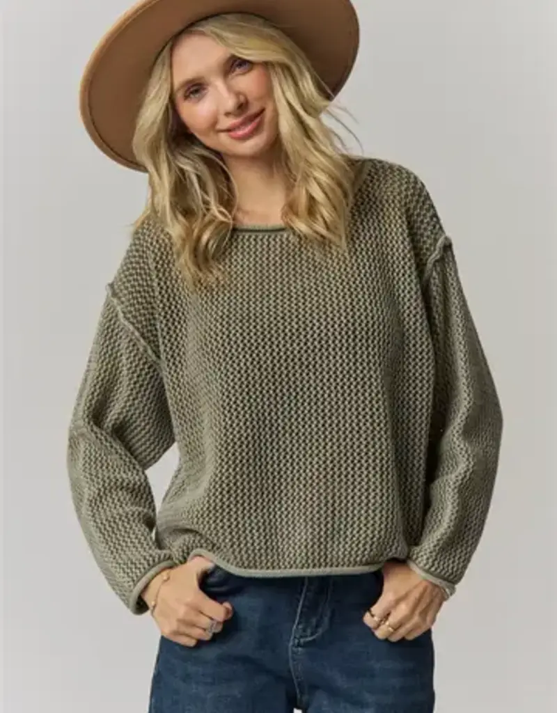 Rylie Rolled Hem Textured Knit Top