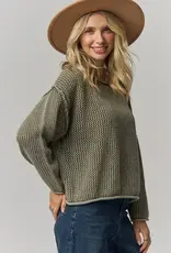 Rylie Rolled Hem Textured Knit Top