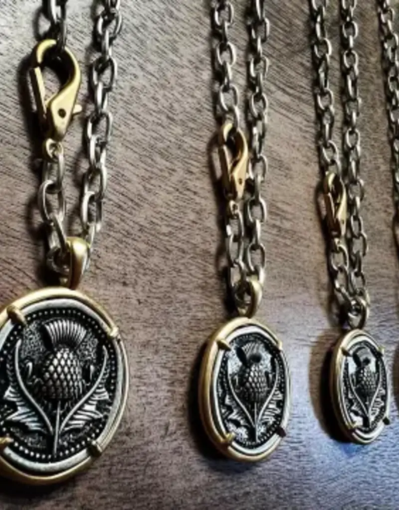 Matte Silver Thistle Necklace