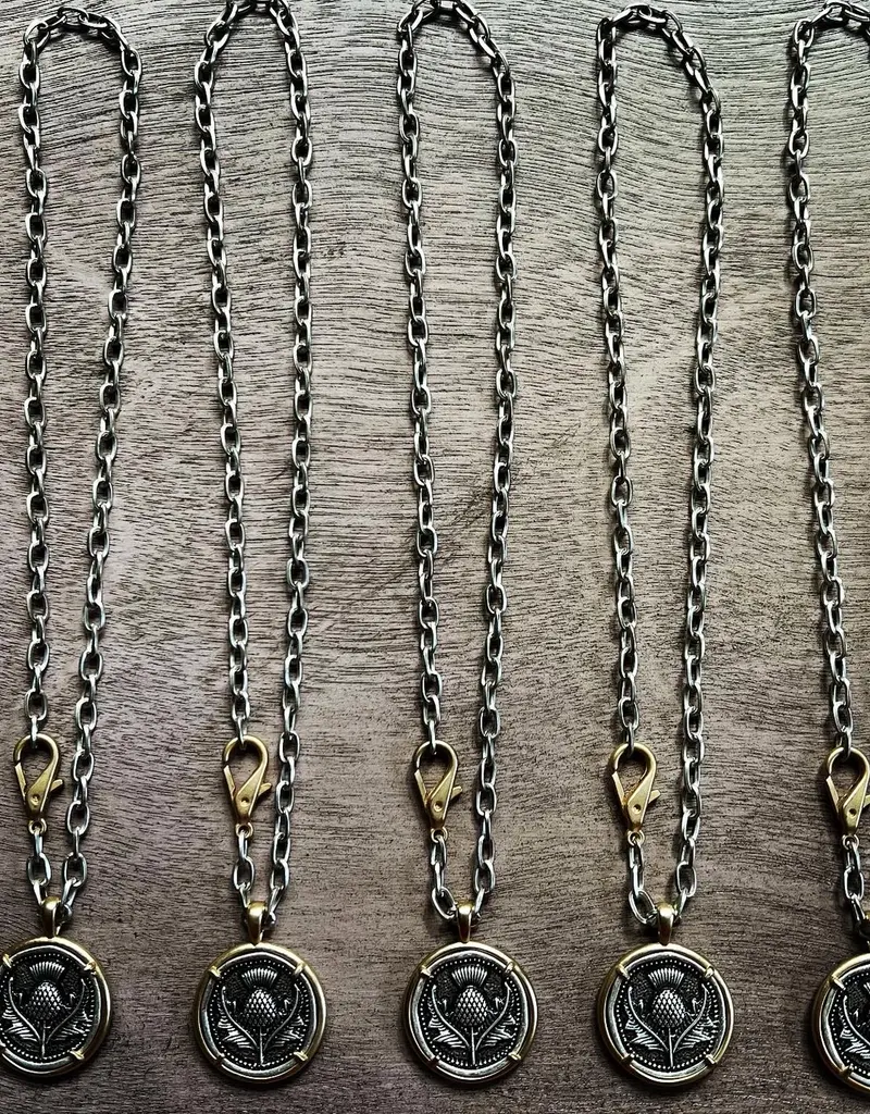 Matte Silver Thistle Necklace