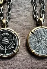 Matte Silver Thistle Necklace