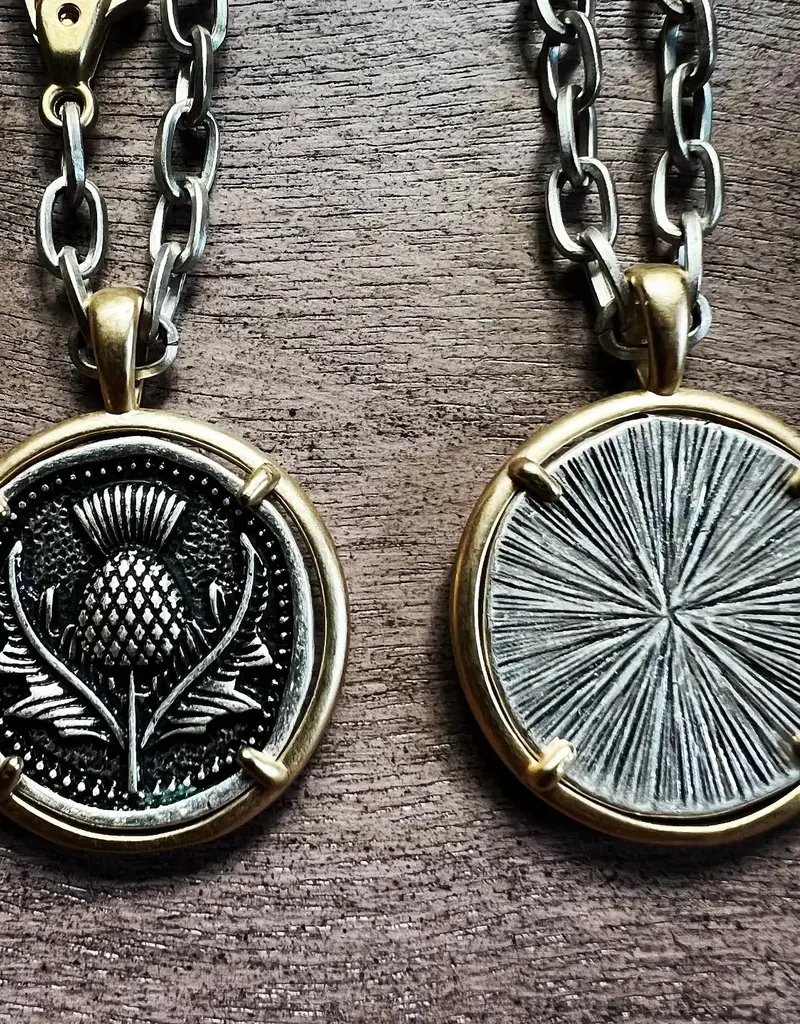 Matte Silver Thistle Necklace