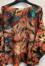 Rachel Rust Round Fall Neck Knit Printed Sweater