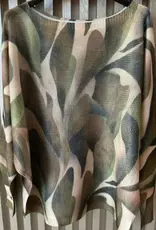 Kathy Abstract Round Neck Knit Printed Sweater - Made in Italy - ONE SIZE