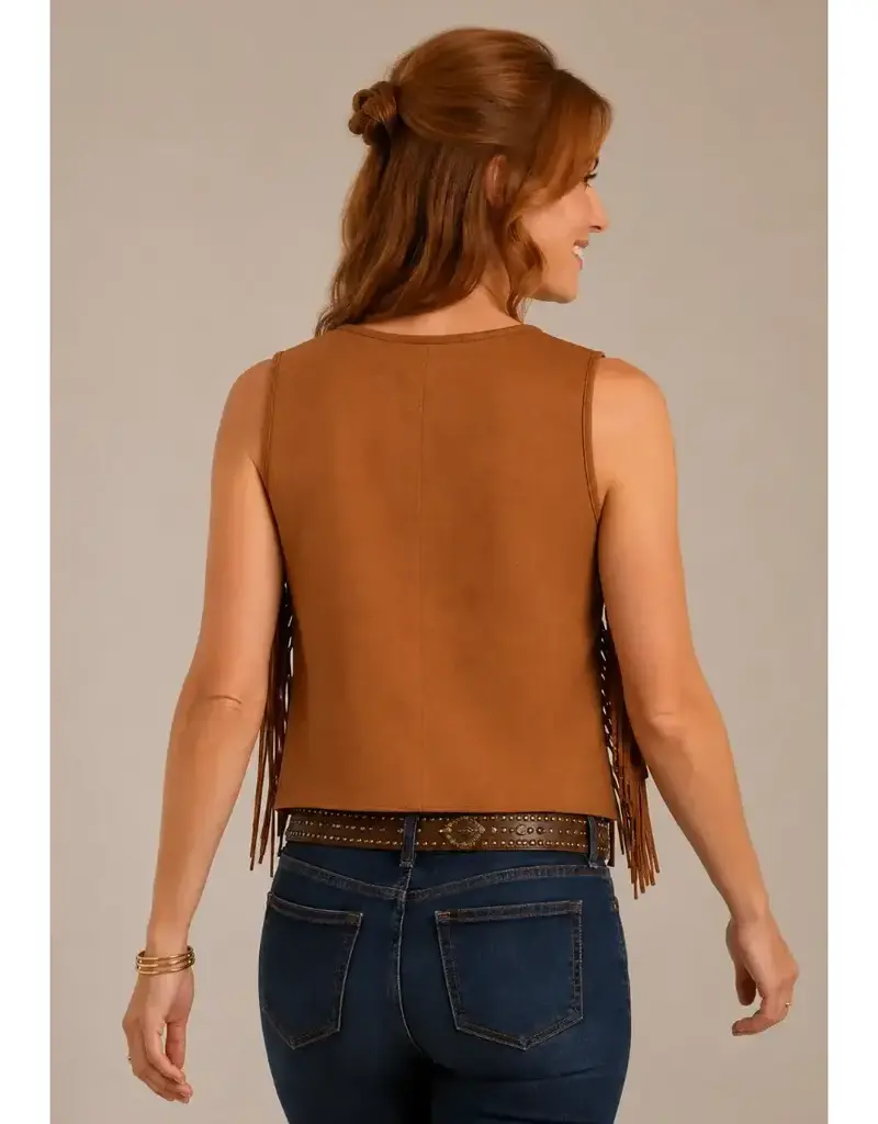Fancy Faux Suede Fringe Tank