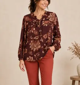 Linda Tie Front Balloon Sleeve Blouse