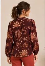 Linda Tie Front Balloon Sleeve Blouse